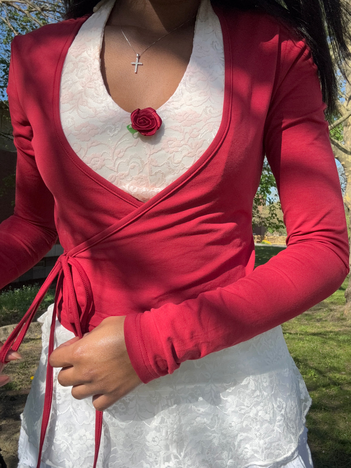 The Rose Wrap Top