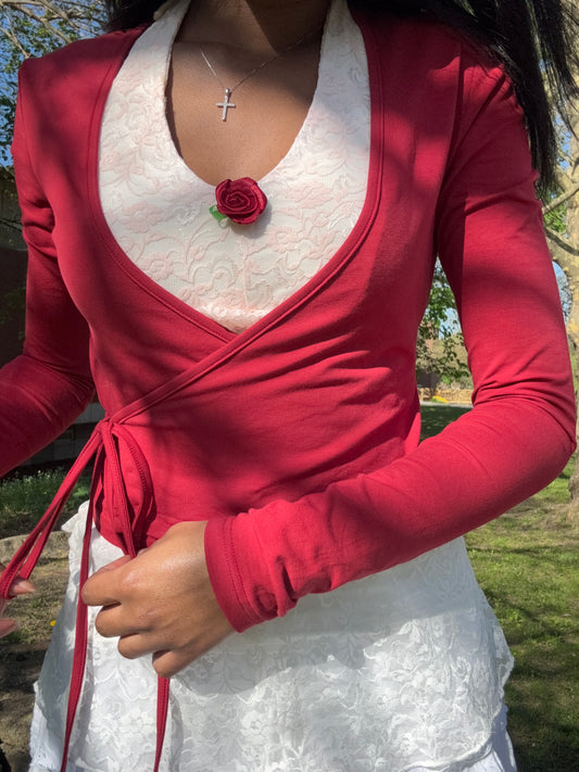 The Rose Wrap Top